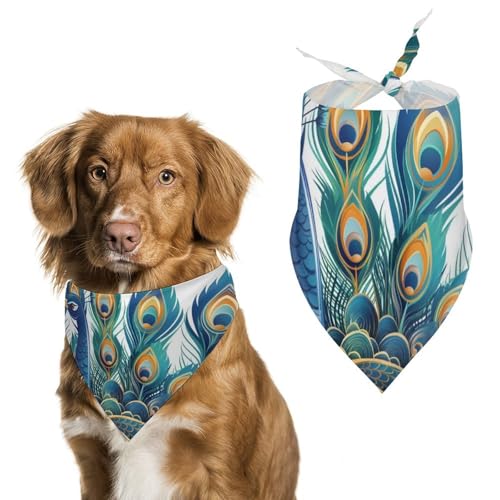 Hund Bandanas Pfau-Cartoon-Vogel Hundeschal Latztuch Für Haustiere Large: 70 * 30 cm von Tilivyx