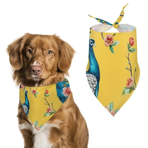 Hund Bandanas Pfau Vogel Hundeschal Latztuch Für Haustiere Large: 70 * 30 cm von Tilivyx