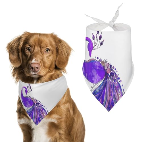 Hund Bandanas Pfau Vogel Lila Hundeschal Latztuch Für Haustiere Large: 70 * 30 cm von Tilivyx