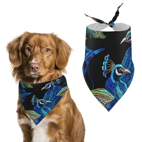 Hund Bandanas Pfaue Vögel Federn Grün Hundeschal Latztuch Für Haustiere Large: 70 * 30 cm von Tilivyx