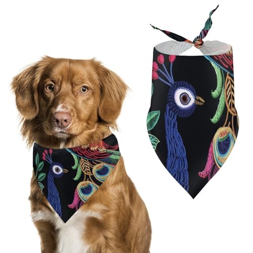 Hund Bandanas Pfaue Vögel Tropische Muster Hundeschal Latztuch Für Haustiere Large: 70 * 30 cm von Tilivyx