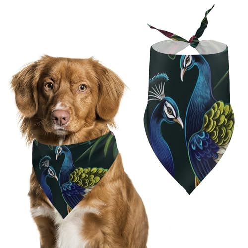 Hund Bandanas Pfaue Vögel Tropische Muster Hundeschal Latztuch Für Haustiere Large: 70 * 30 cm von Tilivyx