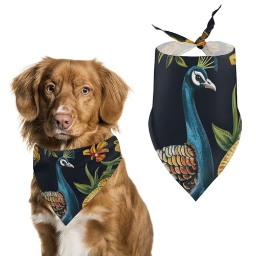 Hund Bandanas Pfaue Vögel Tropische Muster Hundeschal Latztuch Für Haustiere Large: 70 * 30 cm von Tilivyx