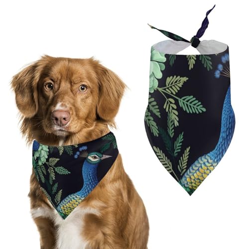 Hund Bandanas Pfaue Vögel Tropische Muster Hundeschal Latztuch Für Haustiere Large: 70 * 30 cm von Tilivyx