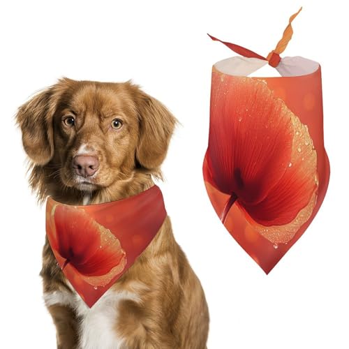 Hund Bandanas Rote Mohnblumen Mohnblumen Hundeschal Latztuch Für Haustiere Large: 70 * 30 cm von Tilivyx