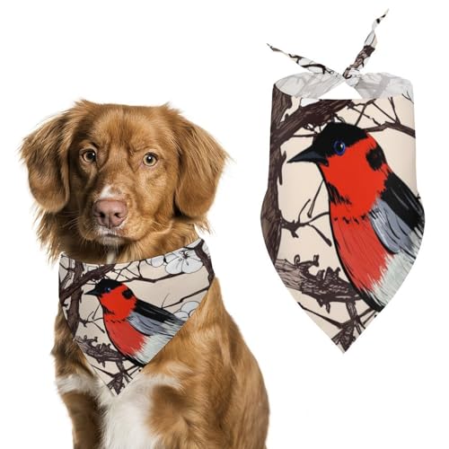 Hund Bandanas Roter Vogel Hundeschal Latztuch Für Haustiere Large: 70 * 30 cm von Tilivyx