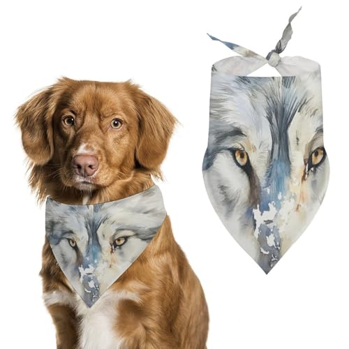 Hund Bandanas Schneewolf Hundeschal Latztuch Für Haustiere Large: 70 * 30 cm von Tilivyx