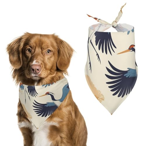 Hund Bandanas Schöne Kraniche Vögel Hundeschal Latztuch Für Haustiere Large: 70 * 30 cm von Tilivyx