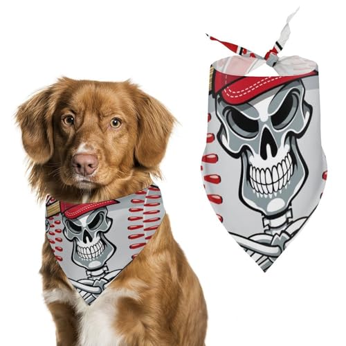 Hund Bandanas Skelett Baseball Hundeschal Latztuch Für Haustiere Large: 70 * 30 cm von Tilivyx