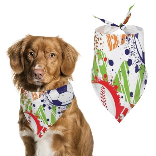 Hund Bandanas Sport Bälle Muster Hundeschal Latztuch Für Haustiere Large: 70 * 30 cm von Tilivyx