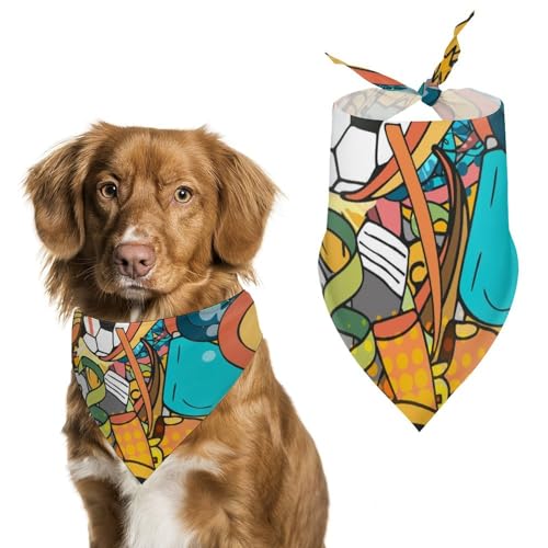 Hund Bandanas Sport Soccer Ball Fußball Muster Hundeschal Latztuch Für Haustiere Large: 70 * 30 cm von Tilivyx