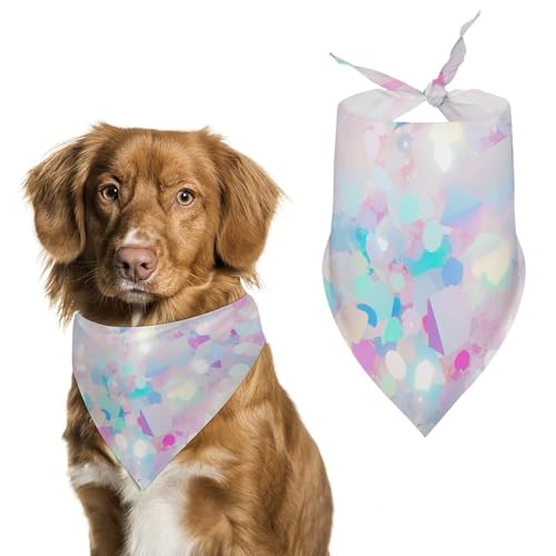 Hund Bandanas Sterne Regenbogen Farbe Glitter Hundeschal Latztuch Für Haustiere Large: 70 * 30 cm von Tilivyx