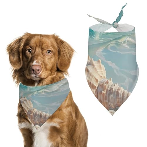 Hund Bandanas Strand Seestern Muscheln Meer Landschaft Hundeschal Latztuch Für Haustiere Large: 70 * 30 cm von Tilivyx