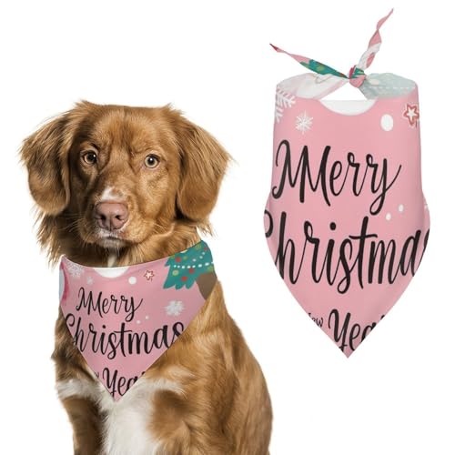 Hund Bandanas Süßer Schneemann Frohe Weihnachten Rosa Hundeschal Latztuch Für Haustiere Large: 70 * 30 cm von Tilivyx