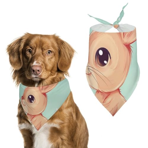 Hund Bandanas Tier Niedliches Kaninchen Mit Rosenblüte Hundeschal Latztuch Für Haustiere Large: 70 * 30 cm von Tilivyx