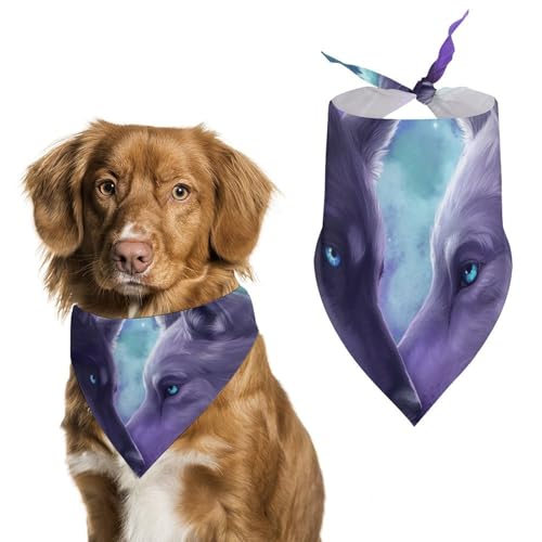 Hund Bandanas Tier Wölfe Galaxie Hundeschal Latztuch Für Haustiere Large: 70 * 30 cm von Tilivyx