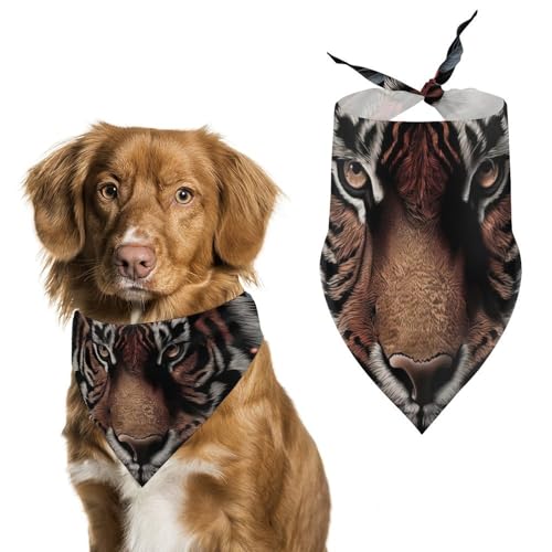 Hund Bandanas Tiger Mit Rosen Blumen Hundeschal Latztuch Für Haustiere Large: 70 * 30 cm von Tilivyx