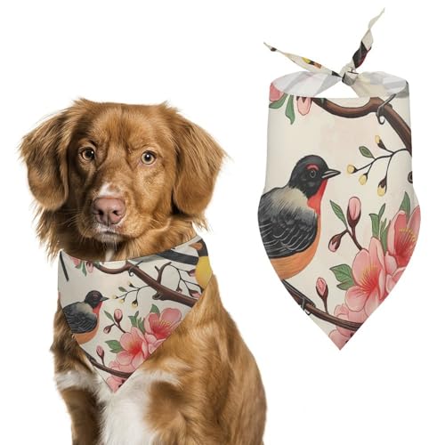 Hund Bandanas Vögel Auf Kirschblüte Hundeschal Latztuch Für Haustiere Large: 70 * 30 cm von Tilivyx