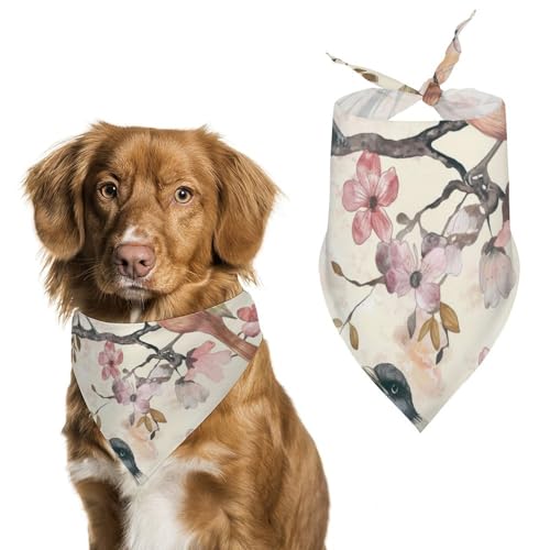 Hund Bandanas Vögel Auf Kirschblüte Hundeschal Latztuch Für Haustiere Large: 70 * 30 cm von Tilivyx