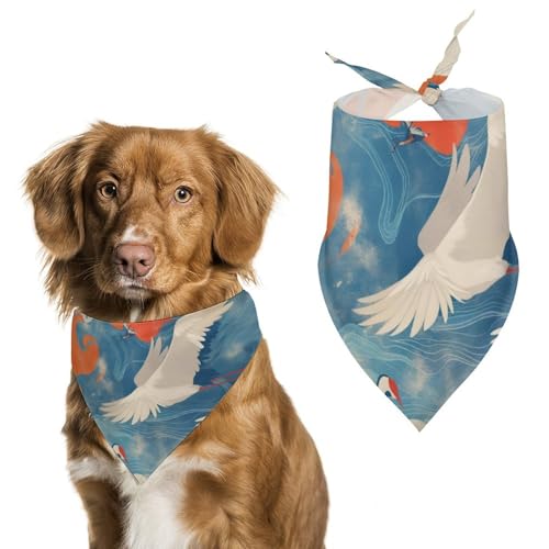 Hund Bandanas Vögel Chinesische Wolken Landschaft Hundeschal Latztuch Für Haustiere Large: 70 * 30 cm von Tilivyx