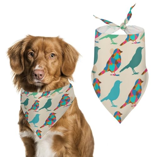 Hund Bandanas Vögel-Muster Hundeschal Latztuch Für Haustiere Large: 70 * 30 cm von Tilivyx