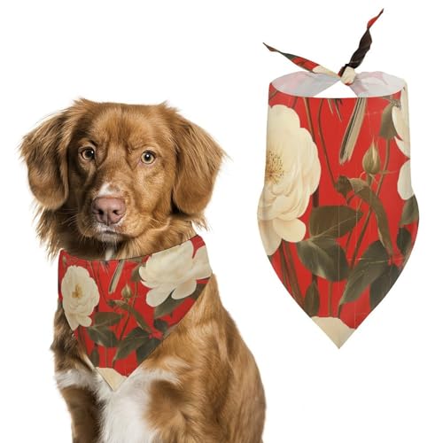 Hund Bandanas Vögel Und Blumen Muster Hundeschal Latztuch Für Haustiere Large: 70 * 30 cm von Tilivyx