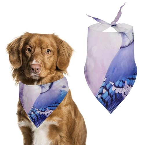 Hund Bandanas Vogel Und Lilafarbene Blumen Hundeschal Latztuch Für Haustiere Large: 70 * 30 cm von Tilivyx