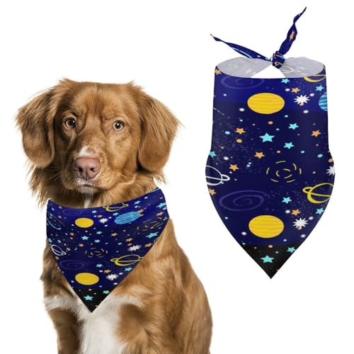 Hundehalstuch, Motiv: Cartoon, Sterne, Planet, Größe L: 70 x 30 cm von Tilivyx