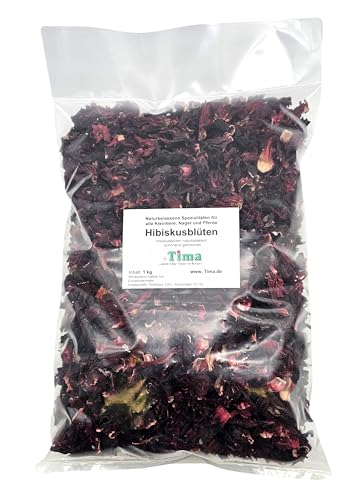 ®Tima Hibiskusblüten (rot) getrocknet für Nager und Kleintiere im 1 kg Vorteilspack von Tima