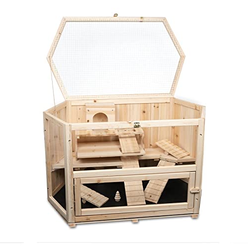 Hamsterkäfig MATS aus Holz - Maße: 90x55x55 cm - zur Nutzung im Innenbereich - Kleintierkäfig von TIMBO