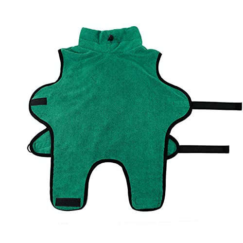 Tineer Haustier Bademantel Super Wasser aufnehmender Welpen Badetuch Schnell trocknender Bademantel Hält Ihren Hund Katze saubere warme Decke (XL, Green) von Tineer