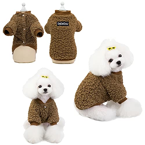 Tineer Pet Doggy Winter Lamm Kaschmir Mantel Warme Outdoor Fleece Hundefleece Futter Pullover Jacke Weste für kleine mittelgroße Hunde(XL, Braun) von Tineer