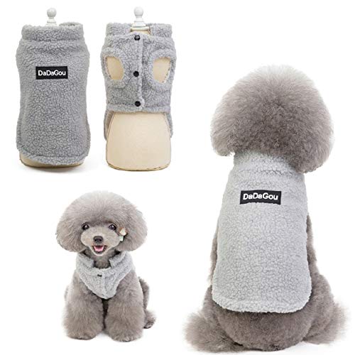 Tineer Pet Doggy Winter Lamm Kaschmir Mantel Warme Outdoor Fleece Hundefleece Futter Pullover Jacke Weste für kleine mittelgroße Hunde (L, Grau) von Tineer