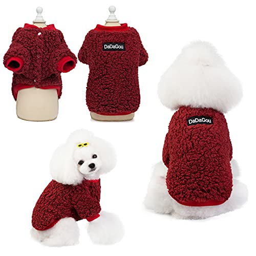 Tineer Pet Doggy Winter Lamm Kaschmir Mantel Warme Outdoor Fleece Hundefleece Futter Pullover Jacke Weste für kleine mittelgroße Hunde (L, rot) von Tineer