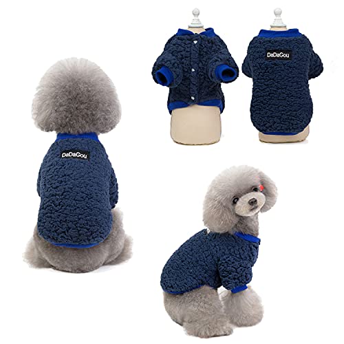 Tineer Pet Doggy Winter Lamm Kaschmir Mantel Warme Outdoor Fleece Hundefleece Futter Pullover Jacke Weste für kleine mittelgroße Hunde (M, Dunkelblau) von Tineer