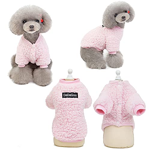 Tineer Pet Doggy Winter Lamm Kaschmir Mantel Warme Outdoor Fleece Hundefleece Futter Pullover Jacke Weste für kleine mittelgroße Hunde (S, Rosa) von Tineer