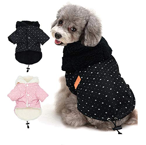 Tineer Pet Puppy Little Star Coat, Haustier Hund warme Winterkleidung Welpen Katzen Pullover Bekleidung kleine Hund (L, Schwarz) von Tineer