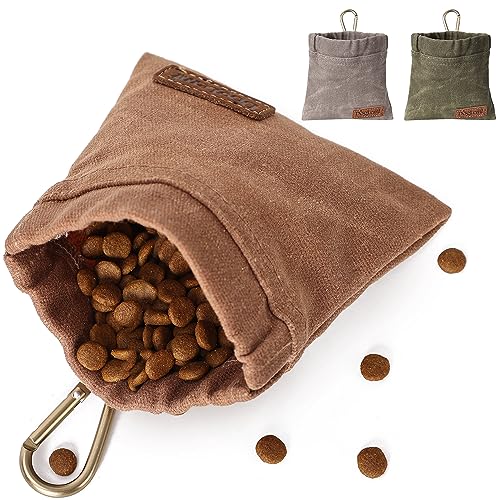 Tineer Pet Training Pouch - Portable Dog Treat Bag mit großem Fassungsvermögen für Outdoor-Spaziergänge - Hands-Free Food Feeding Dog Snacks Bag (Braun) von Tineer