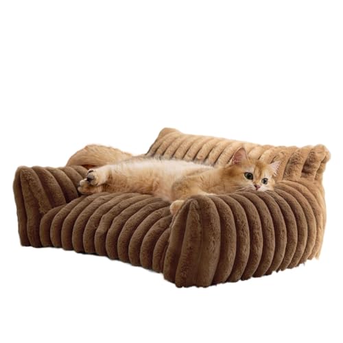 TingHaoO Hundebett, pelzig, luxuriöses Möbelkissen, elegante Kuschelliege, Bett für Haustier, Innenbett, Liege, Sofa von TingHaoO