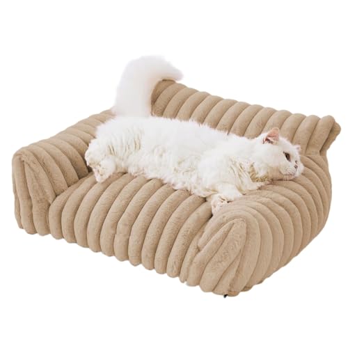 TingHaoO Hundebett, pelzig, luxuriöses Möbelkissen, elegante Kuschelliege, Bett für Haustier, Innenbett, Liege, Sofa von TingHaoO