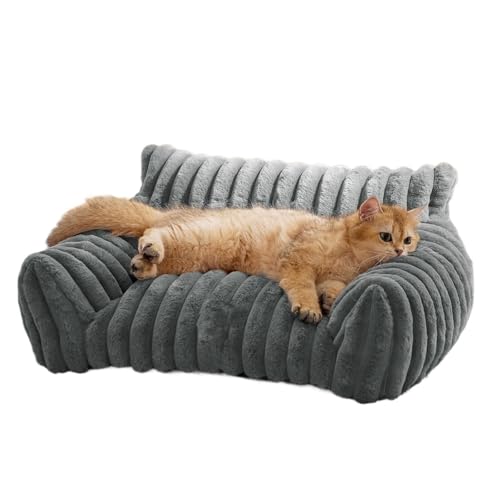 TingHaoO Hundebett, pelzig, luxuriöses Möbelkissen, elegante Kuschelliege, Bett für Haustier, Innenbett, Liege, Sofa von TingHaoO