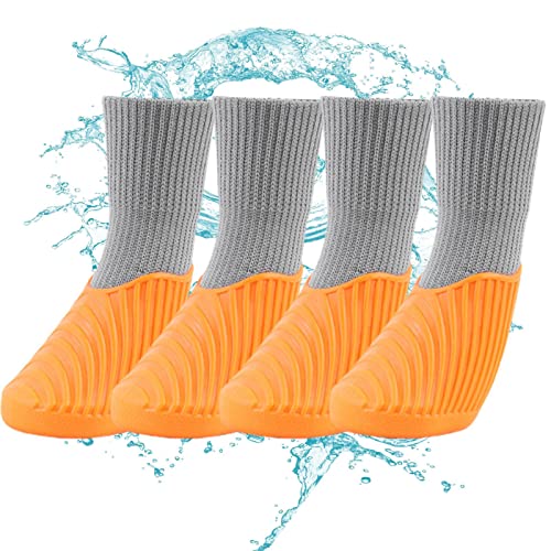 Tioheam wasserdichte Hundeschuhe,wasserdichte Sportschuhe für Haustiere mit Rutschfester Sohle | Pets Resilient Rain Shoes für Outdoor Wandern Camping, Fußabdeckungen für mittelgroße kleine Hunde von Tioheam