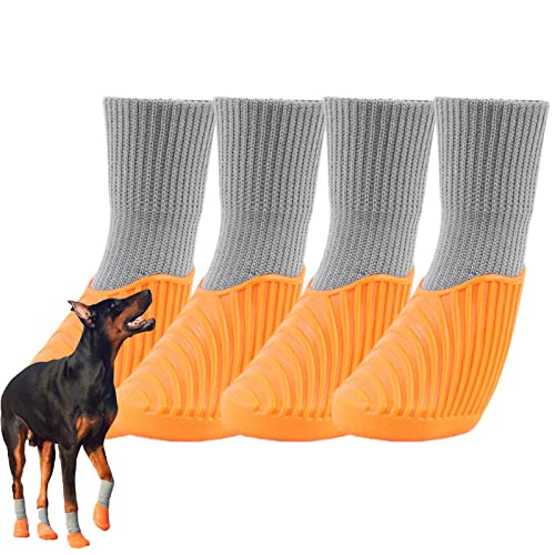Tioheam wasserdichte Hundeschuhe - Wasserabweisende, rutschfeste Stiefel für Haustiere | Stiefel und Pfotenschutz für kleine, mittelgroße Hunde für regnerische Tage, Pfotenabdeckungen im Freien von Tioheam