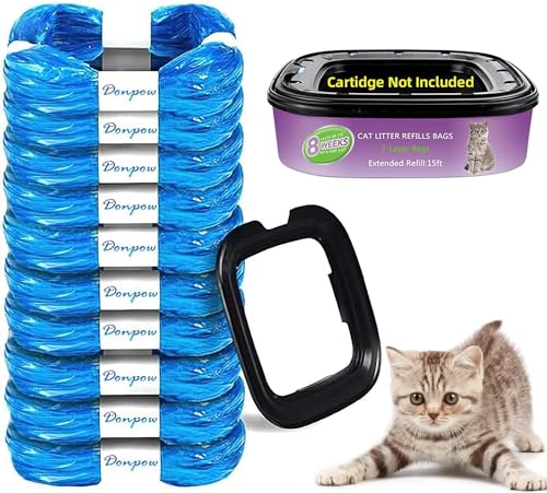 Katzenstreu Nachfüllpackungen, 4,5m Nachfüllbehälter für Katzenstreu 10 Stück Nachfüllkassetten für Katzenstreu-Entsorgungseimer Kompatibel mit Ihrem Genie Litter Refill und Litterlocker von TiooDre