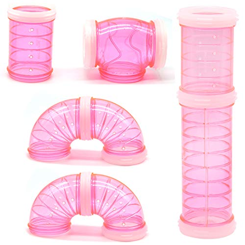 Hamster Tube Set, Transparent Gebogenes Rohr Haustier Käfig Tunnel DIY Kreative Verbindung Tunnel Übung Spielzeug für Maus Hamster Ratte und andere Kleintiere von Tirifer