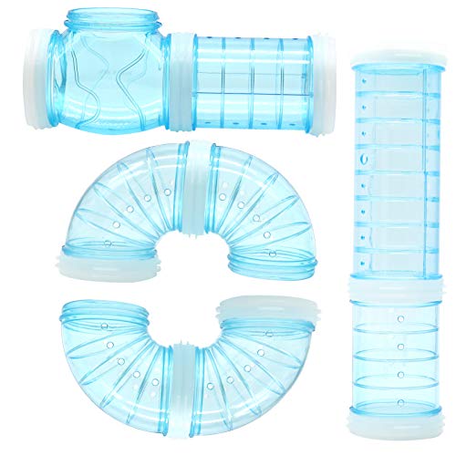 Hamster Tube Set, Transparent Gebogenes Rohr Haustier Käfig Tunnel DIY Kreative Verbindung Tunnel Übung Spielzeug für Maus Hamster Ratte und andere Kleintiere von Tirifer