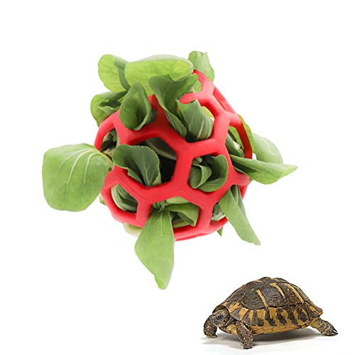 Schildkröten-Leckerli-Ball Spielzeug Heu-Futterstation Hängende Fütterung Gras Ball Obst Gemüse Feeder Halter Futtersuche Spielzeug für Kleintiere Haustier Schildkröte Schildkröte von Tirifer