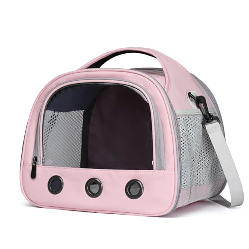 Kleiner Tier Rucksack 30 x 25 x 25 cm tragbarer Hamsterträgerbeutel mit transparent (Rosa) von Tissting