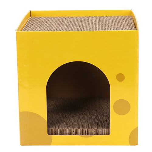 Tissting Cat Cardboard Croboper House, Cat Cardboard House mit Scratch Pads Kätzchen Wellbleche Pet Supplies Lounge für Cat Kitty von Tissting