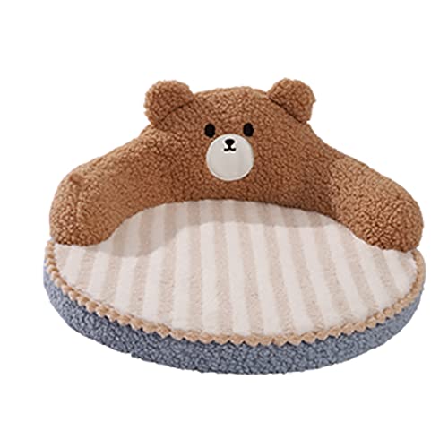 Tissting Katzenbett, hohe Plüsch-Haustierbetten, kuschelig, warme, weiche, beruhigende Hundebetten, Katzenbett mit hoher Rückenlehne, Ganzjahres-Umarmungsdesign, waschbar, (Little Bear) von Tissting